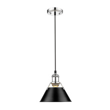  3306-S CH-BLK - Orwell CH Small Pendant - 7" in Chrome with Matte Black shade